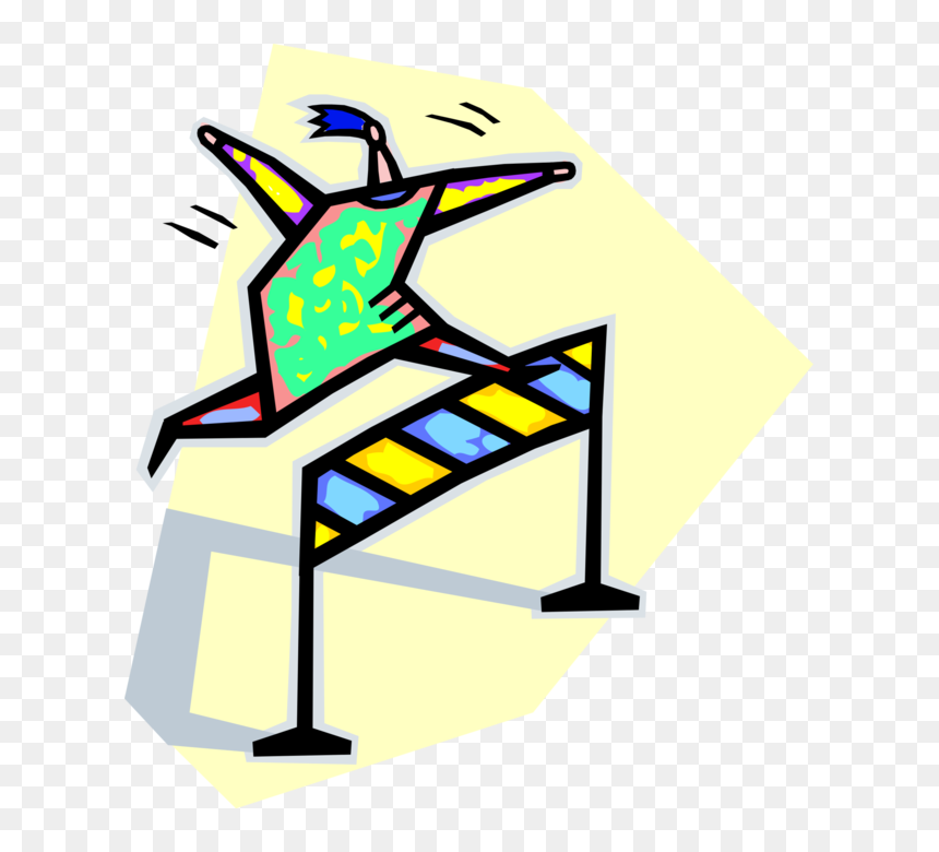 Vector Illustration Of Track And Field Athletic Sport - Jumping, HD Png Download - hurdler png