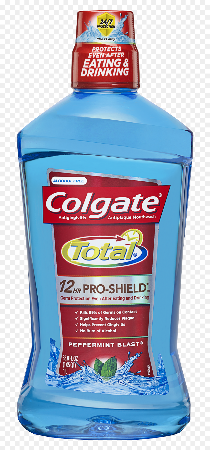 Colgate Total 12 Hour Pro Shield Mouthwash, HD Png Download - listerine png