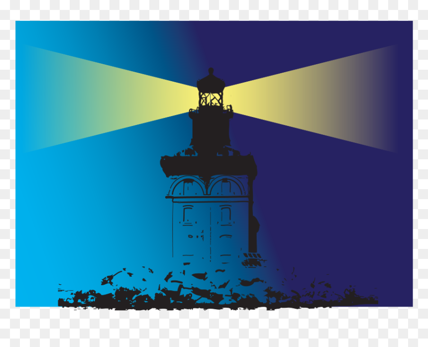 Lighthouse Illuminating At Dusk Svg Clip Arts - Illustration, HD Png Download - lighthouse vector png