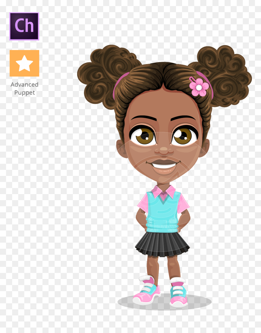 Transparent Little Girl Png - African American Girl Cartoon Gif, Png Download - girl png