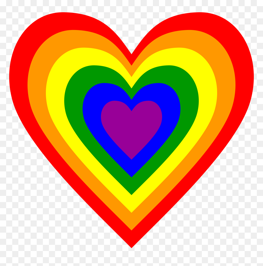 Rainbow Heart Clip Arts - Rainbow Heart Clip Art, HD Png Download - heart png