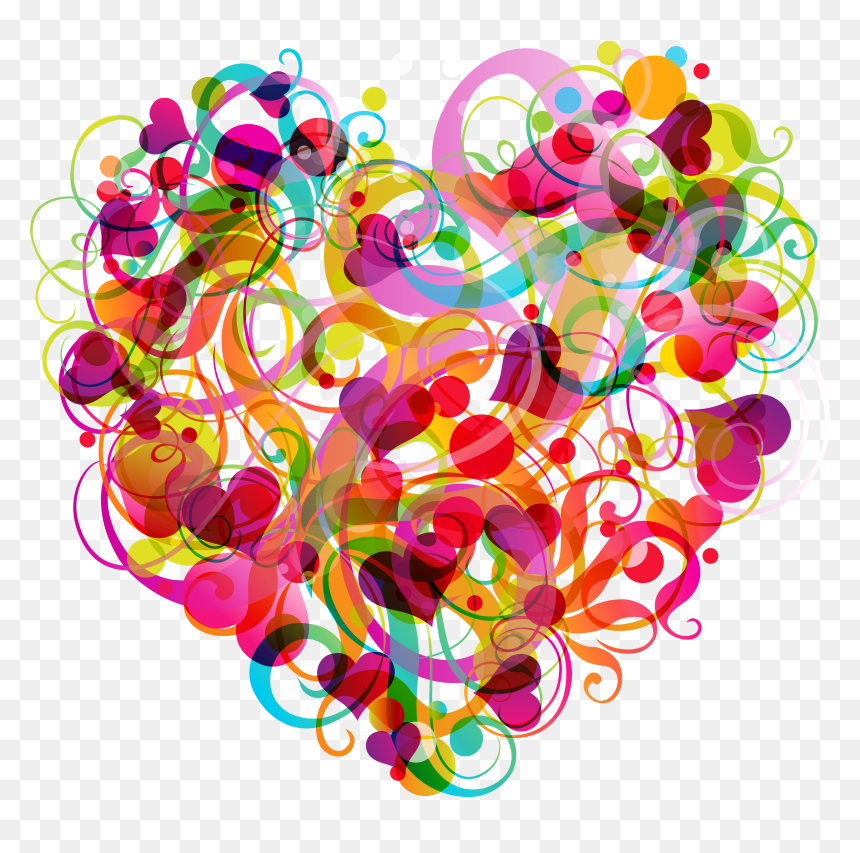 Abstract Colorful Heart Png Clipart - Clipart Colorful Hearts, Transparent Png - heart png