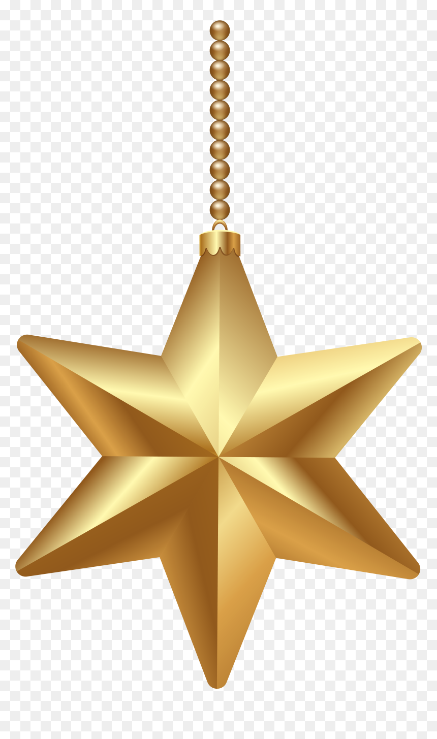 Gold Christmas Star Png Clipart Image - Christmas Balls Vector Png, Transparent Png - star png