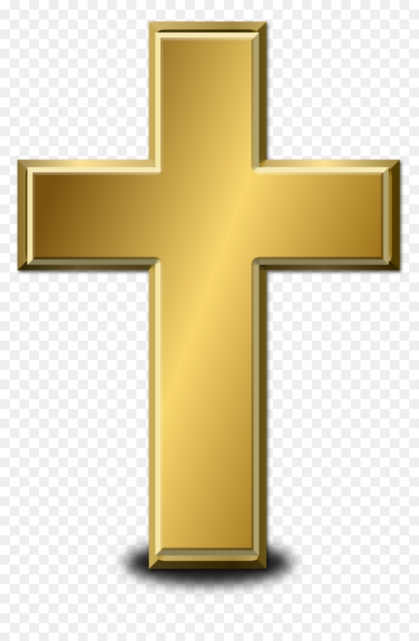 Library Of Gold Cross Banner Black And White Stock - Gold Cross Transparent, HD Png Download - cross png
