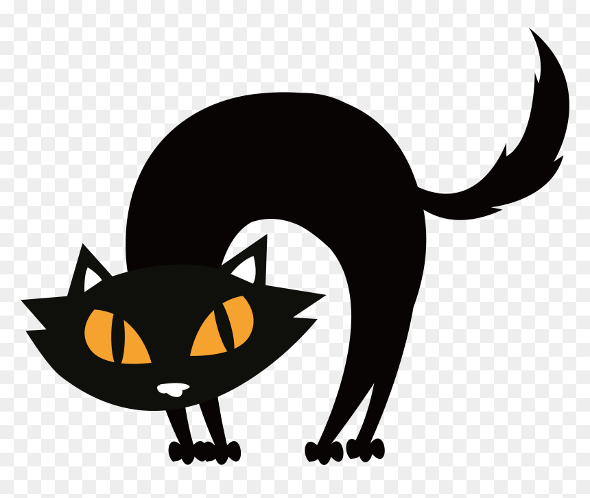 Black Cat Halloween Scalable Vector Graphics - Black Cat, HD Png Download - cat png