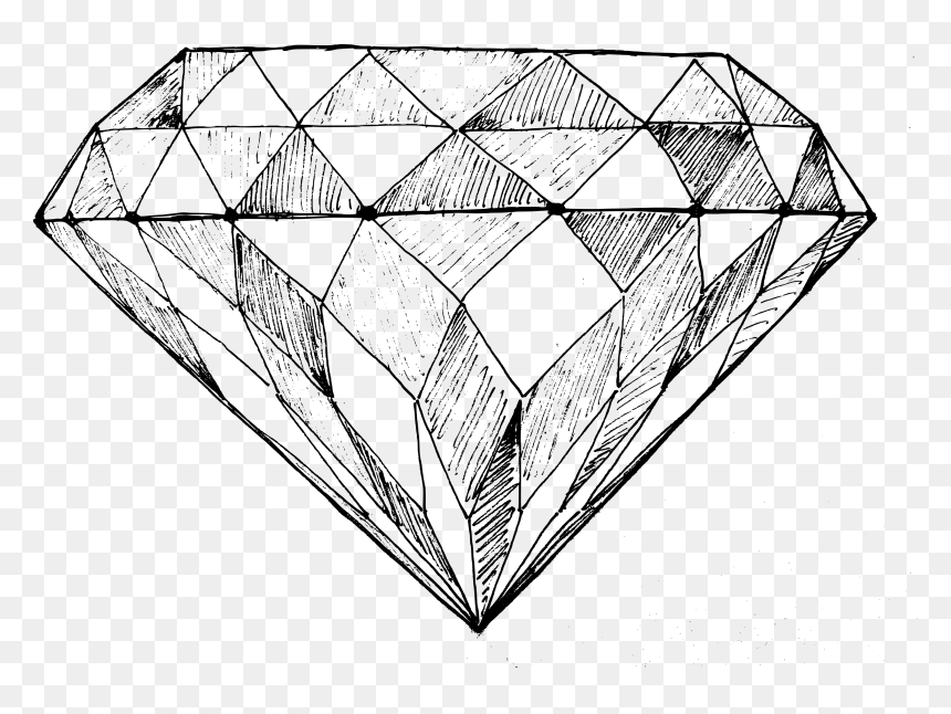 Diamond Drawing 5 - Diamond Drawing, HD Png Download - diamond png