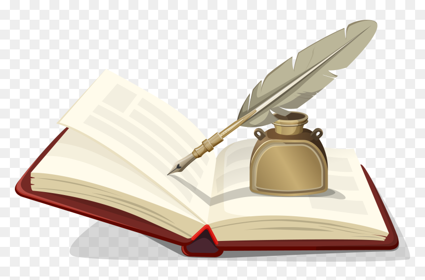 Book And Quill Png, Transparent Png - book png