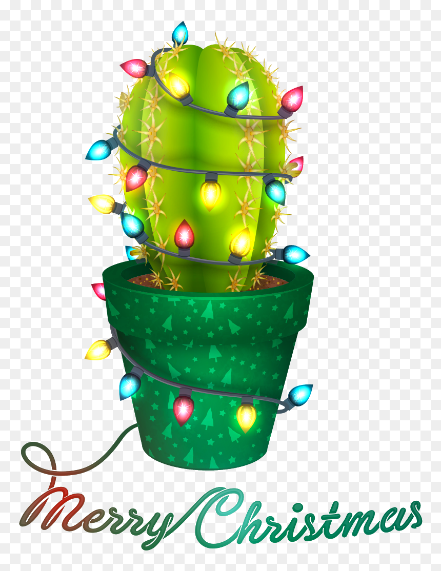 Merry Christmas Cactus Transfer - Merry Christmas Wishes Cactus, HD Png Download - christmas lights png