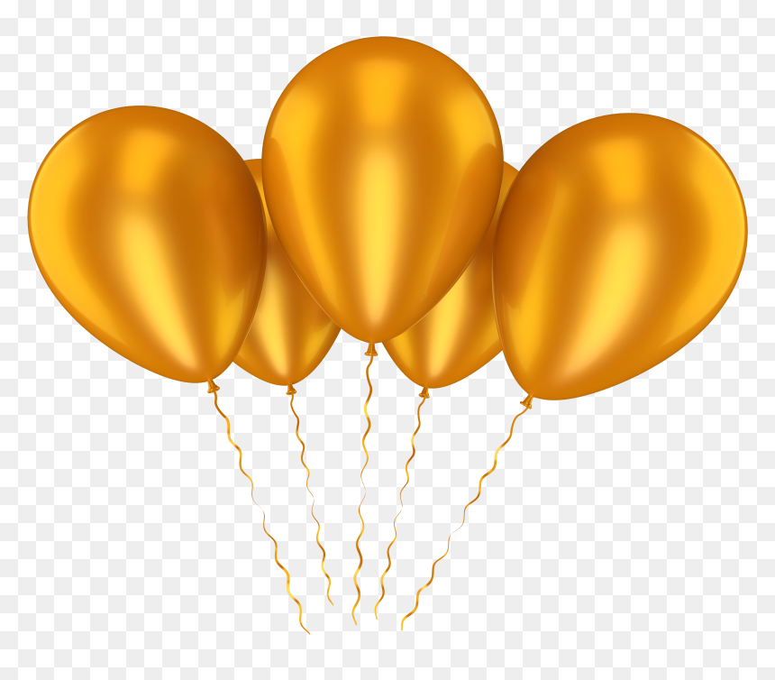 Gold Balloons Png - Yellow Balloons Png Transparent, Png Download - balloons png
