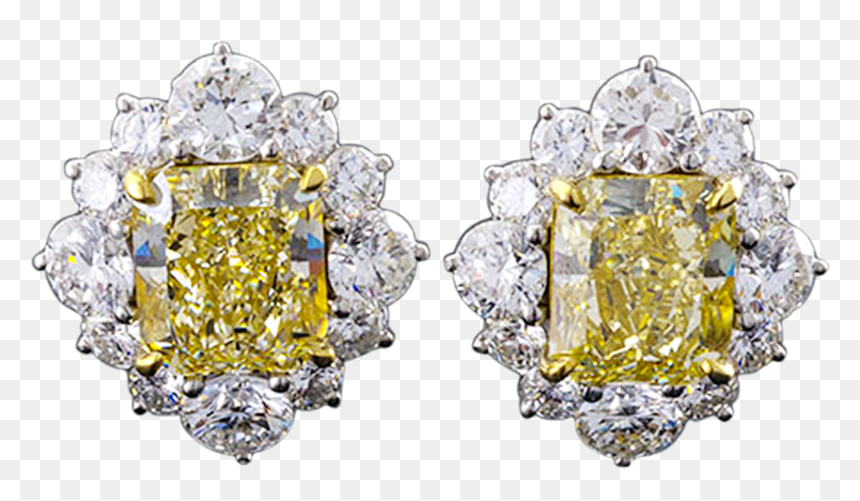 Fancy Light Yellow Diamond Earrings, - Earrings, HD Png Download - diamond png