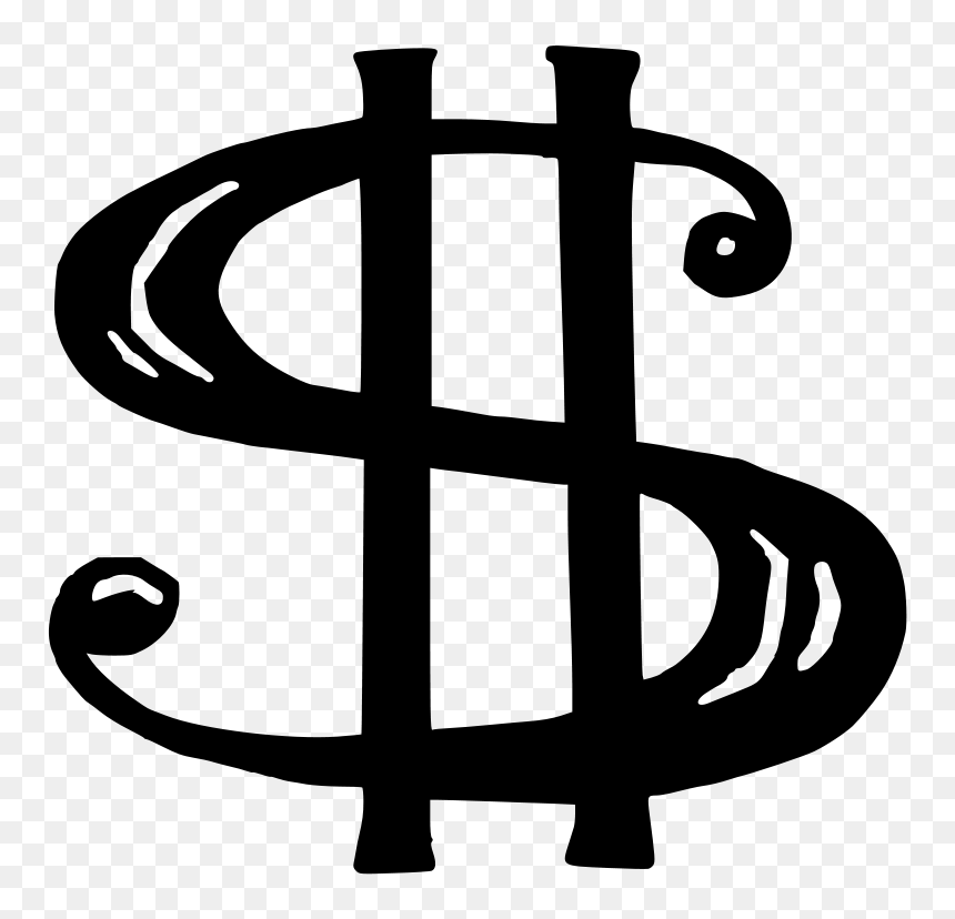 Library Of Banner Freeuse Download Money Symbols Black - Black And White Dollar Sign Clipart, HD Png Download - dollar sign png