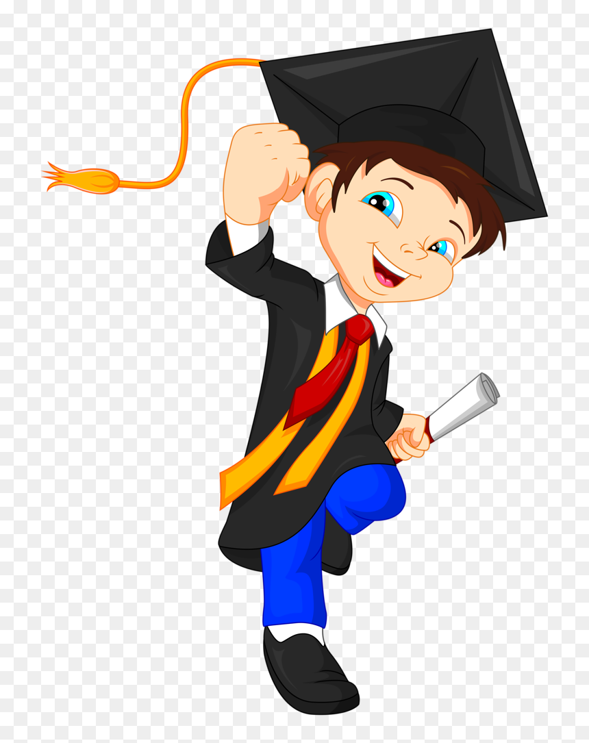 Textbook Clipart Graduation Cap - Dibujos De Niños Graduandose, HD Png Download - graduation cap png