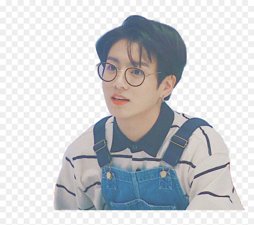 Transparent Jungkook Glasses Freeuse - Transparent Cute Jungkook Png, Png Download - deal with it glasses png