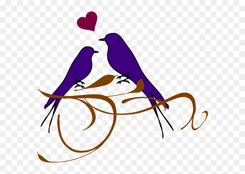 Love Birds Black And White, HD Png Download - dove png