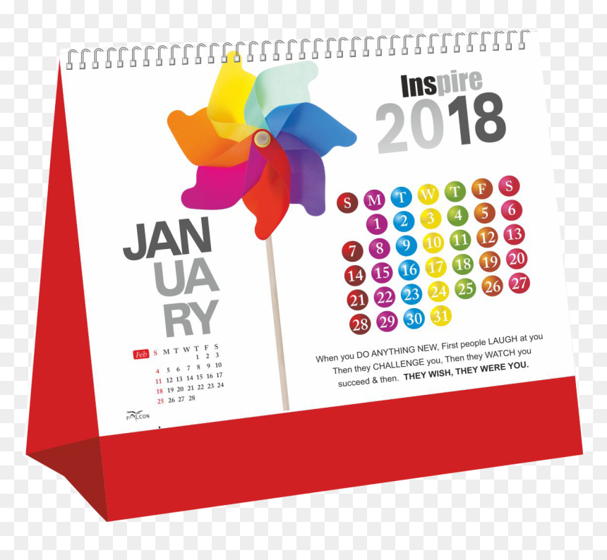 2018 Table Calendars - Table Calendar 2018 Png, Transparent Png - 2018 png