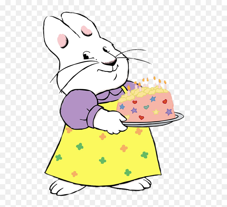 Ruby Bunny Holding Birthday Cake - Cartoon, HD Png Download - birthday cake png