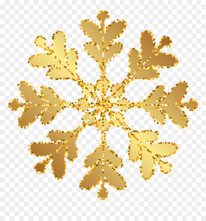Gold Snowflake Transparent Clip Art Image - Transparent Gold Snowflake Clipart, HD Png Download - snowflakes png