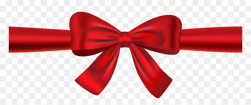 Red Ribbon Bow Png Transparent Image , Png Download - Ribbon With Bow Png, Png Download - bow png