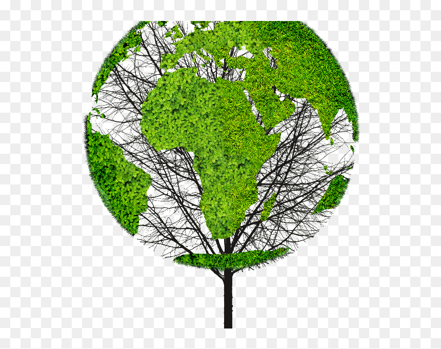 Earth World Map Green Tree Png Object For Photoshop - Png Objects For Photoshop, Transparent Png - world map png