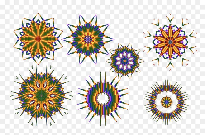 Rainbow Snowflakes Clip Arts - Kaleidoscope Image Svg, HD Png Download - snowflakes png