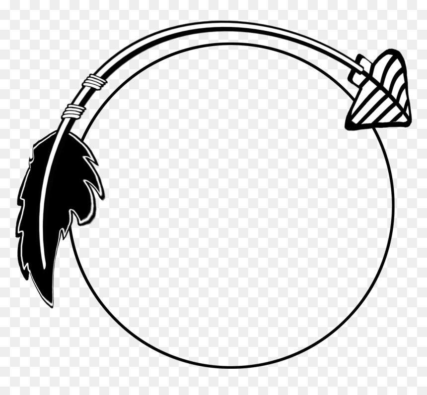 Black Curved Arrow Frame - Curved Tribal Arrow Clipart, HD Png Download - white circle png