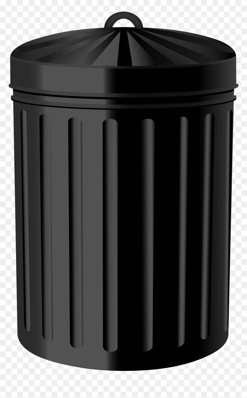 Black Steel Trash Can Png Clipart - Clipart Trashcan, Transparent Png - trash can png