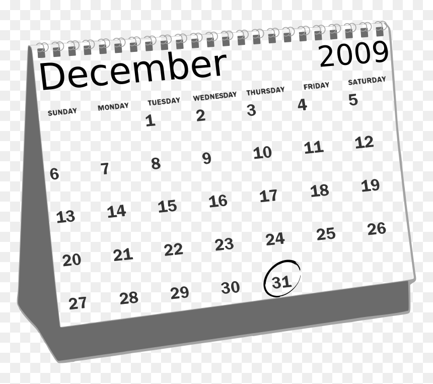 Desk Calendar Png Clip Arts - Calendar Clipart Black And White, Transparent Png - calendar png