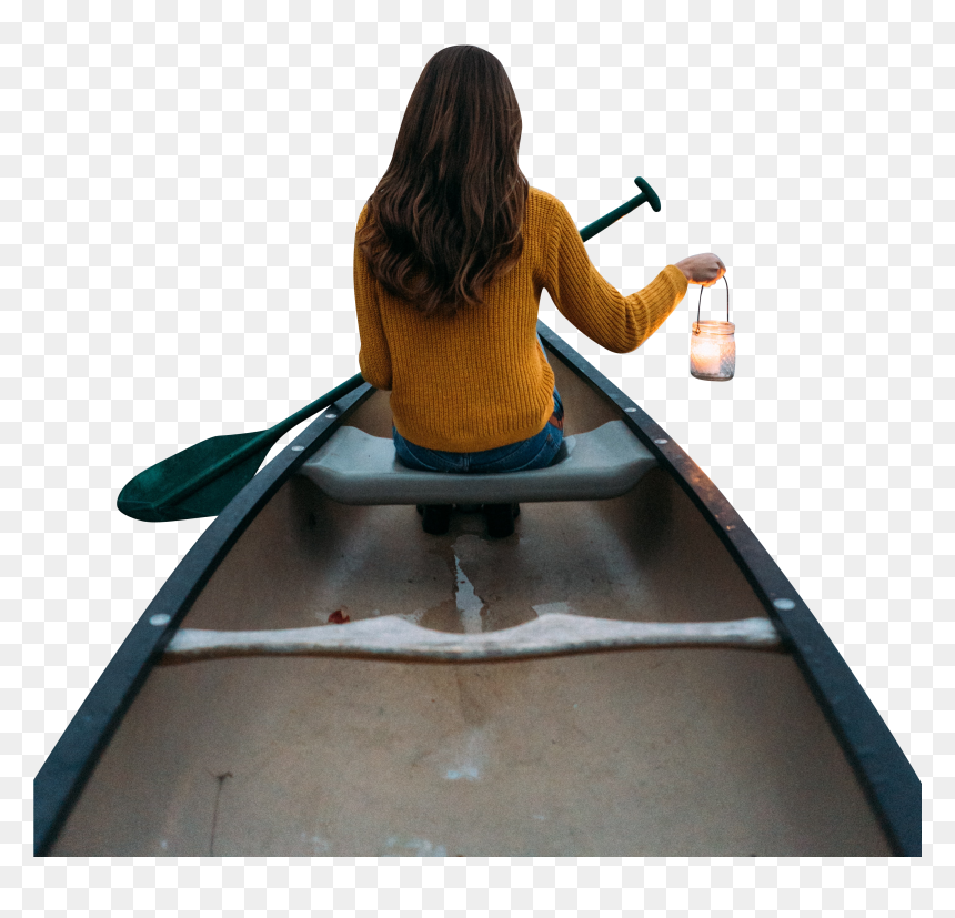 Girl Sitting On Row Boat Png, Transparent Png - boat png