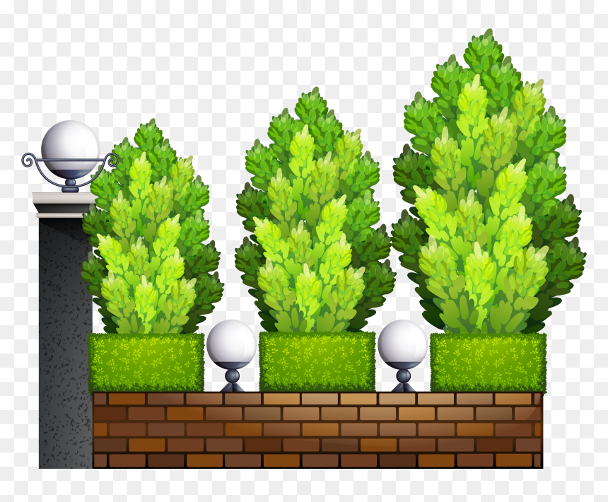 Fence With Plants Png Clipart - Outdoor Plants Clipart, Transparent Png - plants png