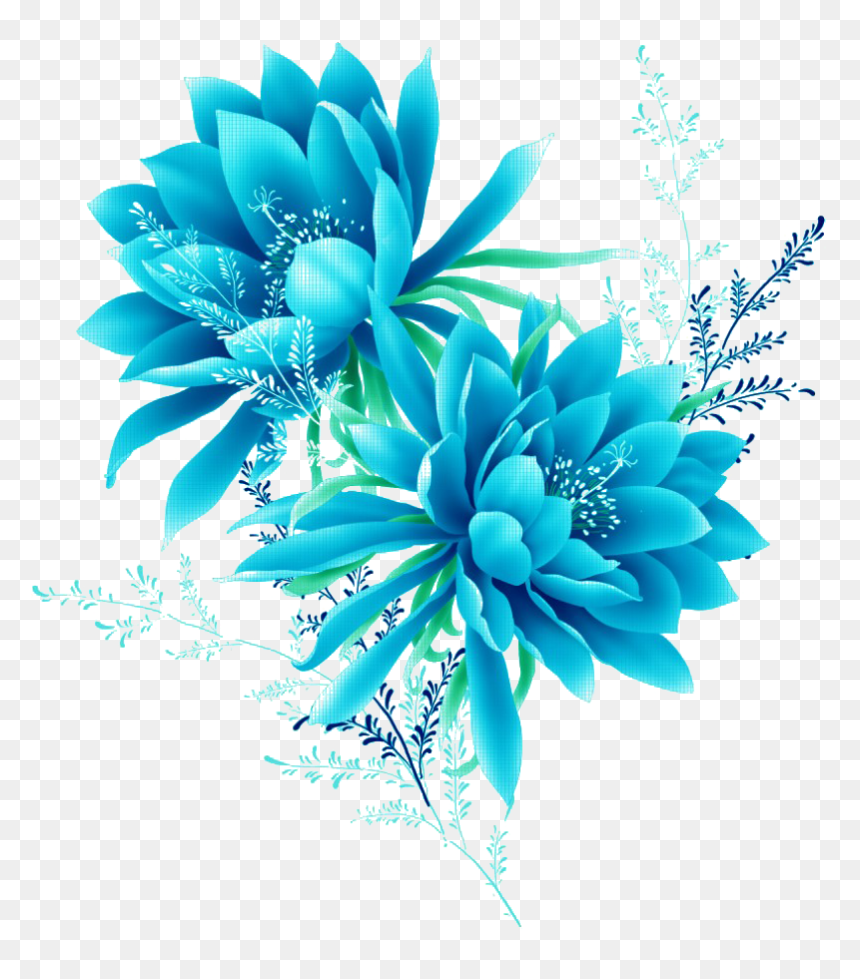 Blue Flowers Png, Transparent Png - floral png