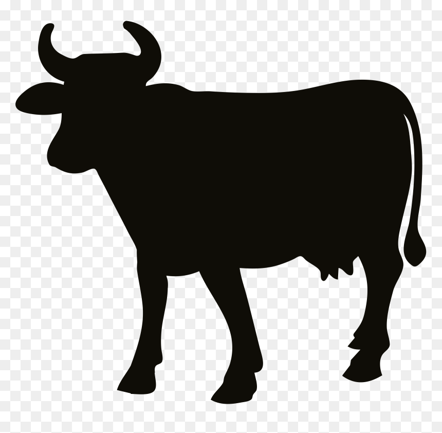 Cow Clipart Silhouette - Cow Silhouette Clipart, HD Png Download - cow png