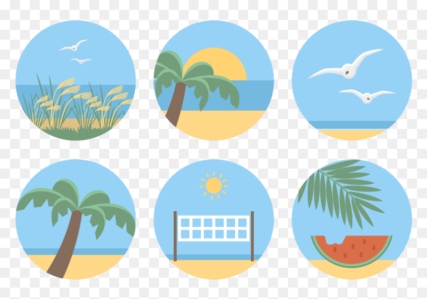 Clip Art Cartoon Beach Icon Transprent Png - Clip Art Beach Cartoon, Transparent Png - beach png