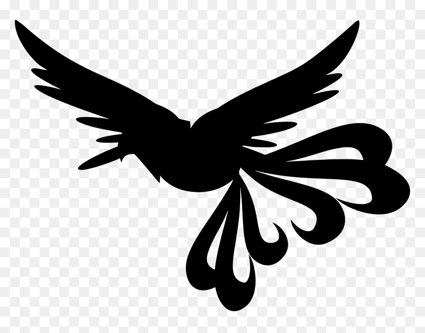 Butterfly,visual Arts,feather - Png Of Silhouette Of A Phoenix, Transparent Png - feather png