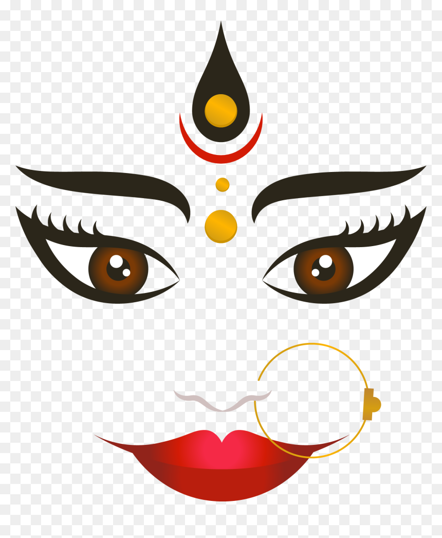 Download Durga Puja India Face Navaratri Happiness - Happy Dashain 2019 Wishes, HD Png Download - kalash png