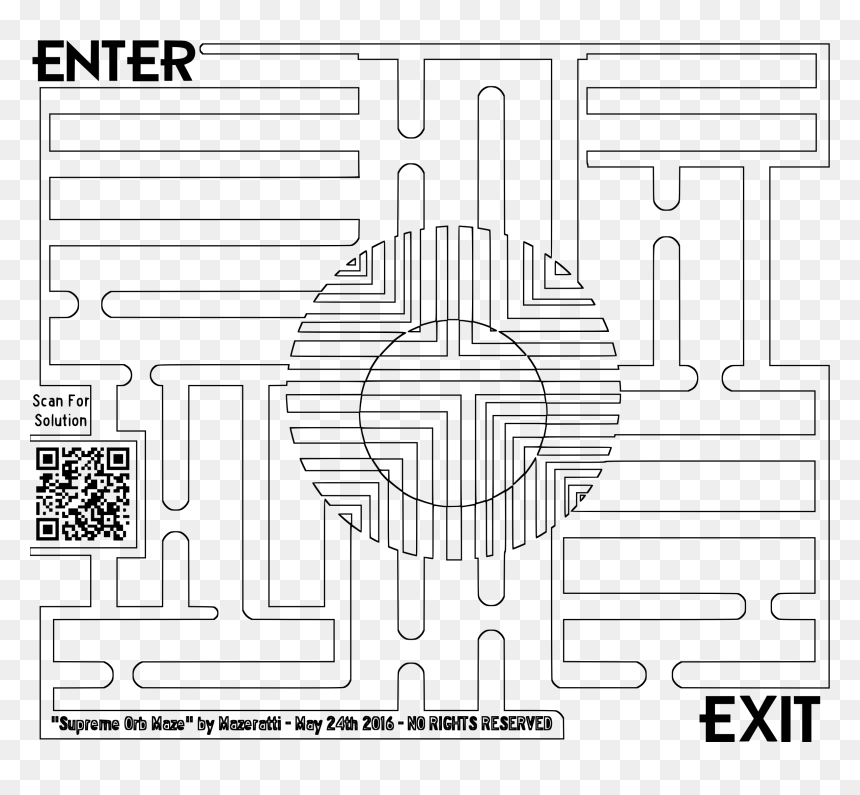 Supreme Orb Coloring Maze Clip Arts - Drawing, HD Png Download - supreme png