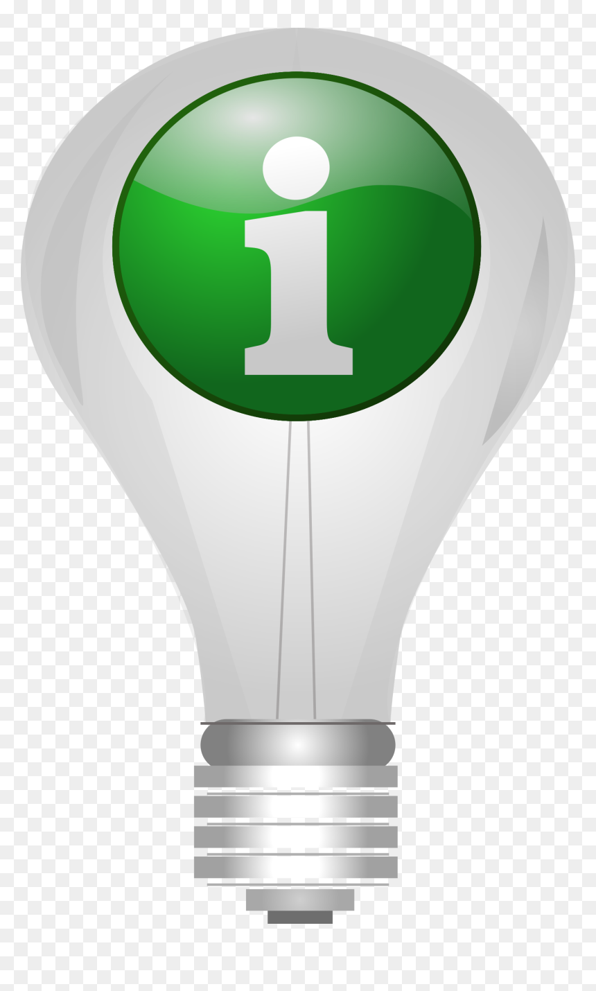 Light Bulb With Info Icon - Info Clipart, HD Png Download - lightbulb png