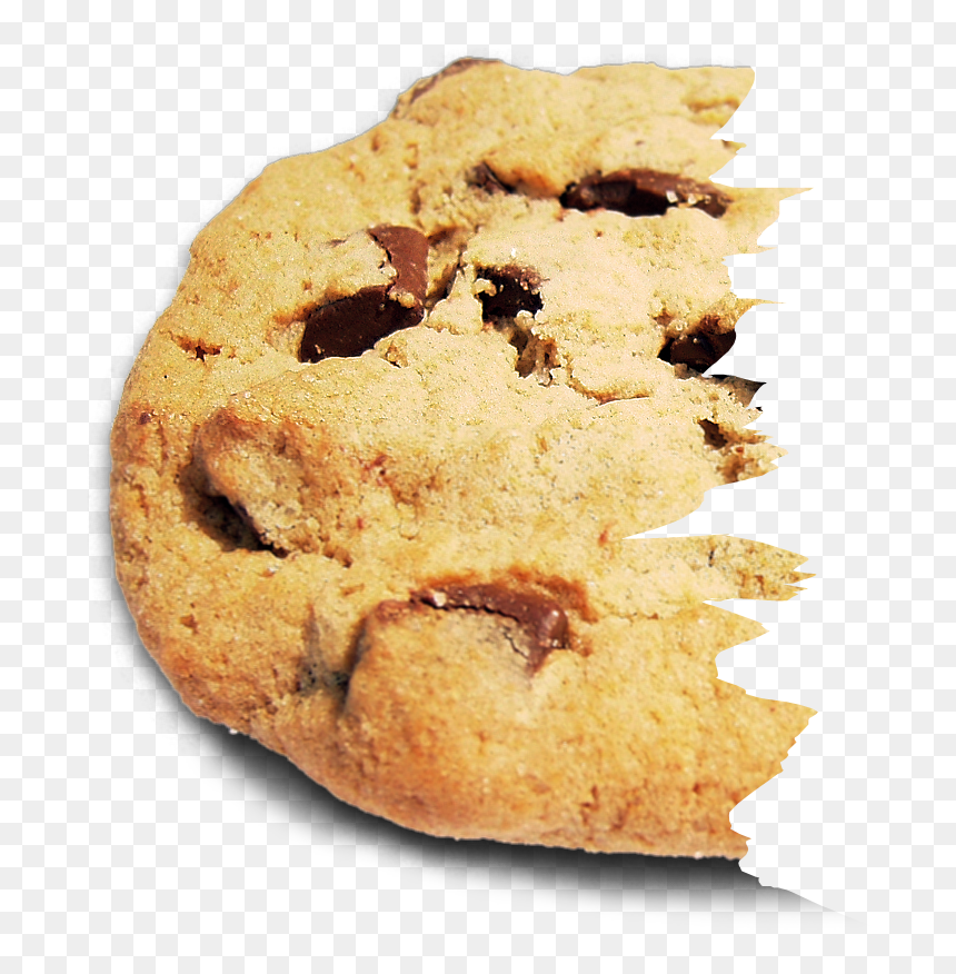 Choco Chip Cookie Half - Half Of A Cookie, HD Png Download - cookie png