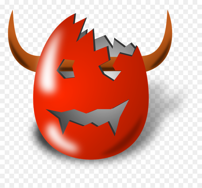 Make Easter Egg Broken, HD Png Download - devil horns png
