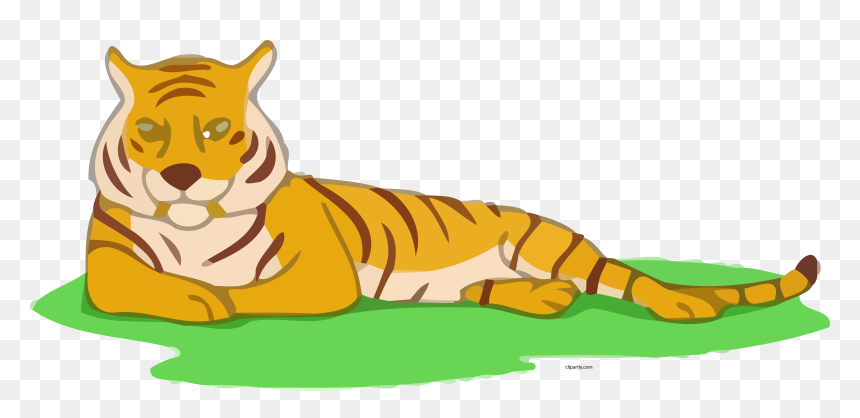 New Tiger Resting In Grass Clipart Png - Tiger Resting Clipart, Transparent Png - new png