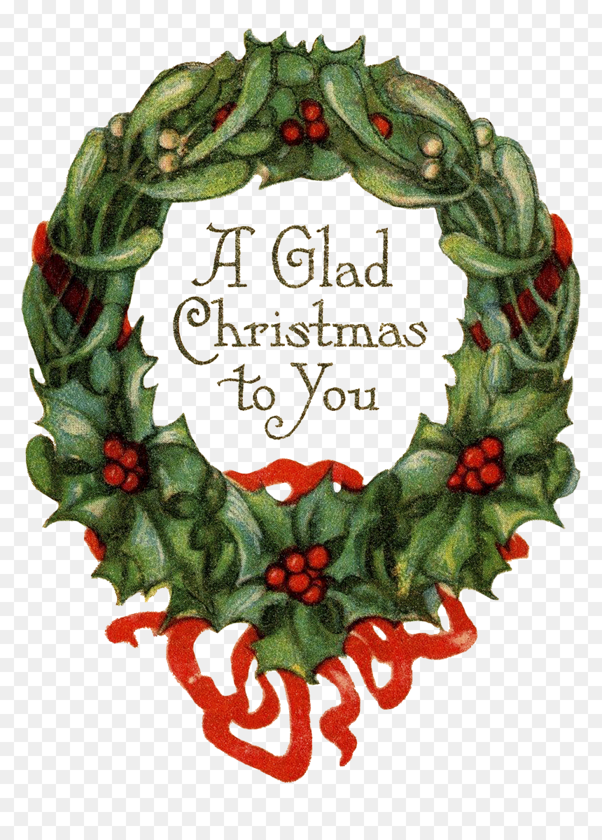 Christmas Wreath Vintage, HD Png Download - christmas wreath png
