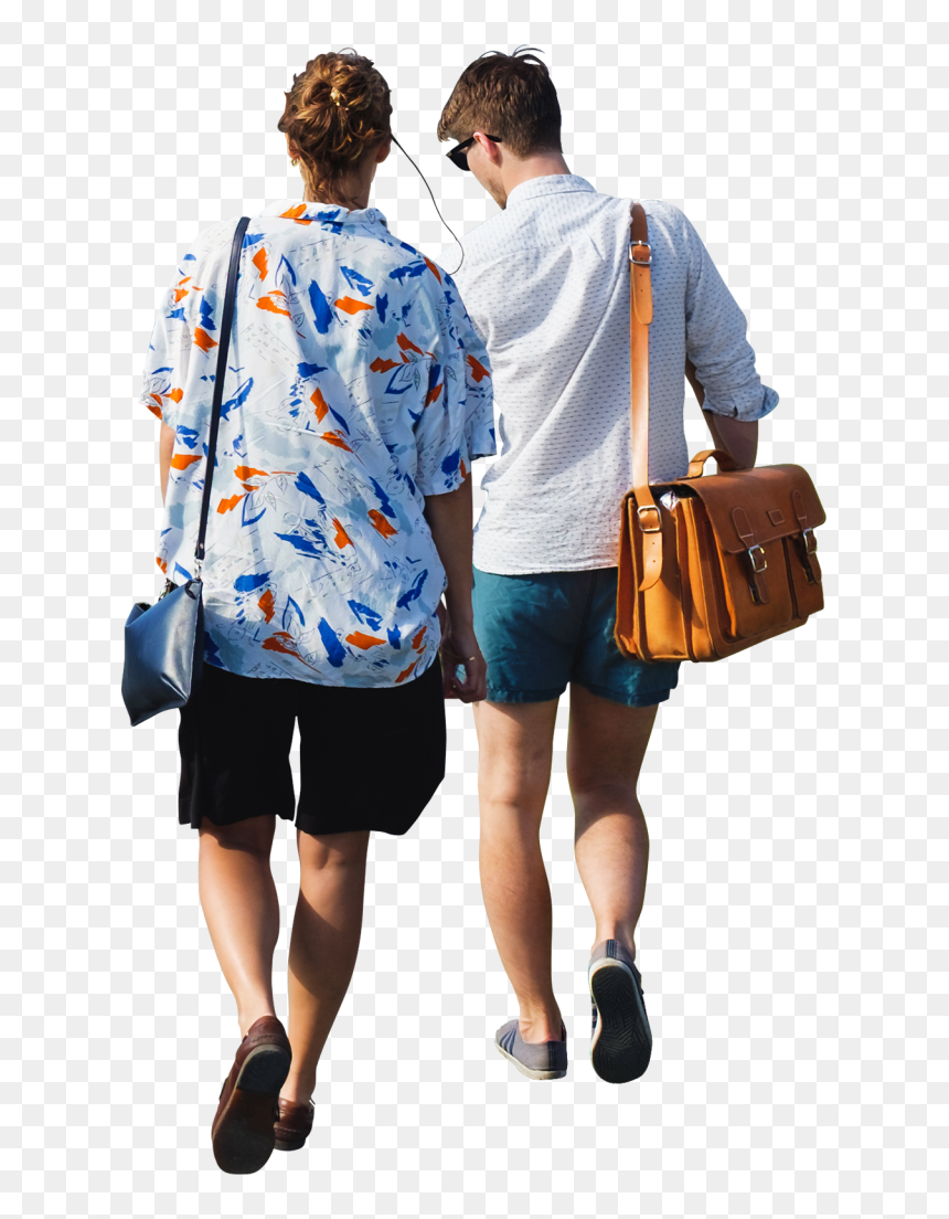 G And M Walks From The Ferry To A Barbecue Party On - Summer People Walking Png, Transparent Png - people walking png
