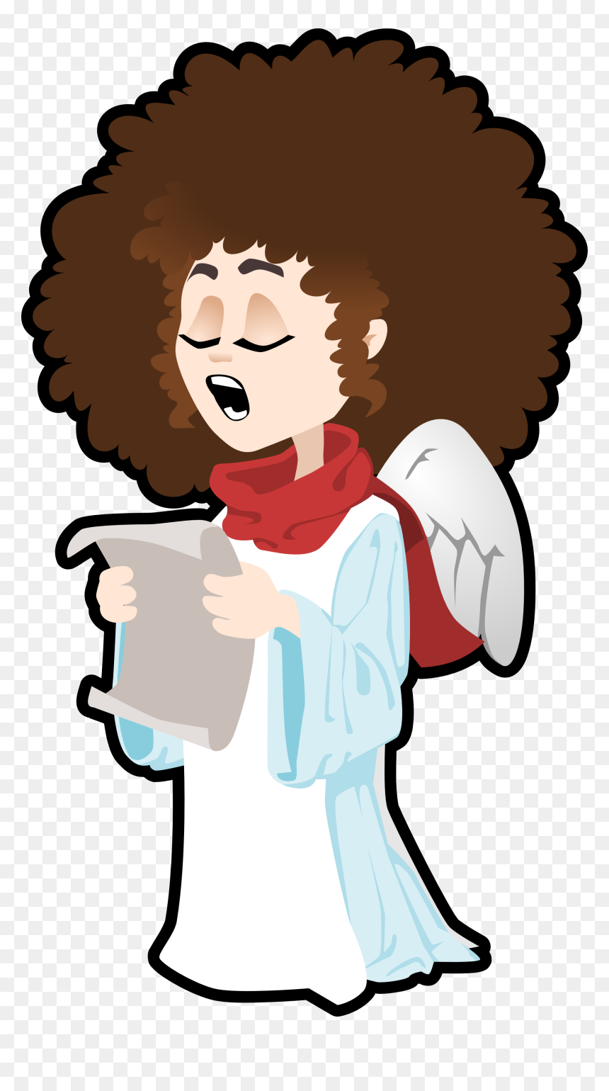 Christmas Angels Singing Clipart Clipart Free Stock - Singing Angels Christmas Carols, HD Png Download - angel png