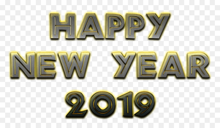 Happy New Year Png 2019 Transparent Background - Gold, Png Download - happy new year png
