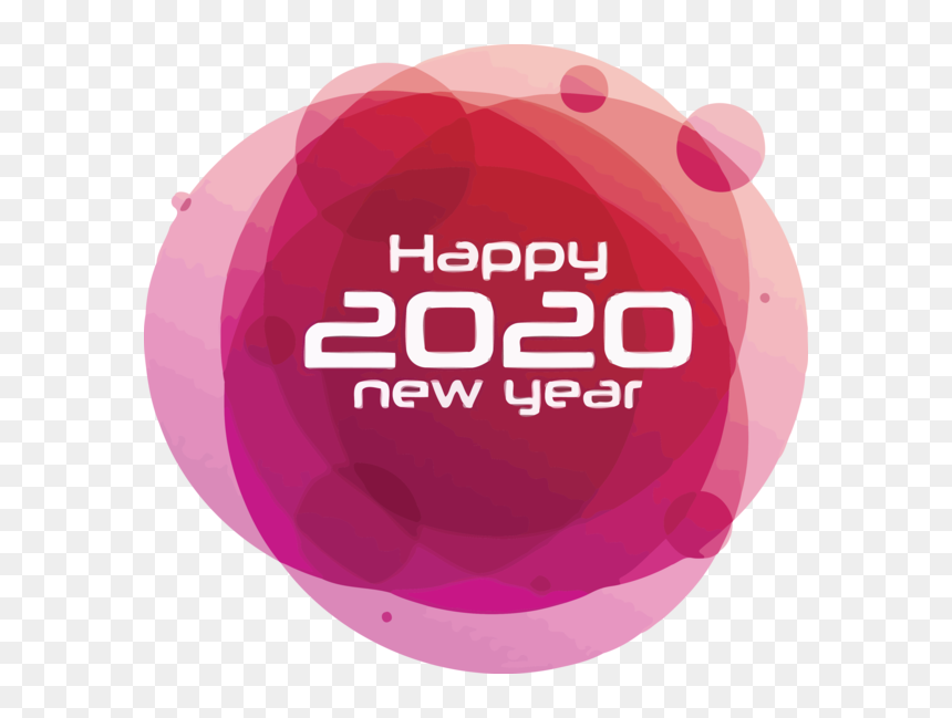 Transparent New-year Pink Text Logo For Happy New Year - Circle, HD Png Download - happy new year png