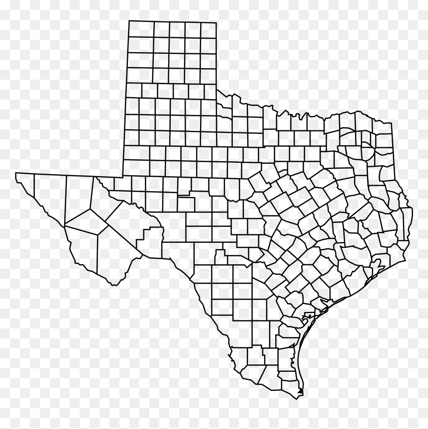 Texas With Counties Clip Arts - San Antonio De Valero Location, HD Png Download - texas png