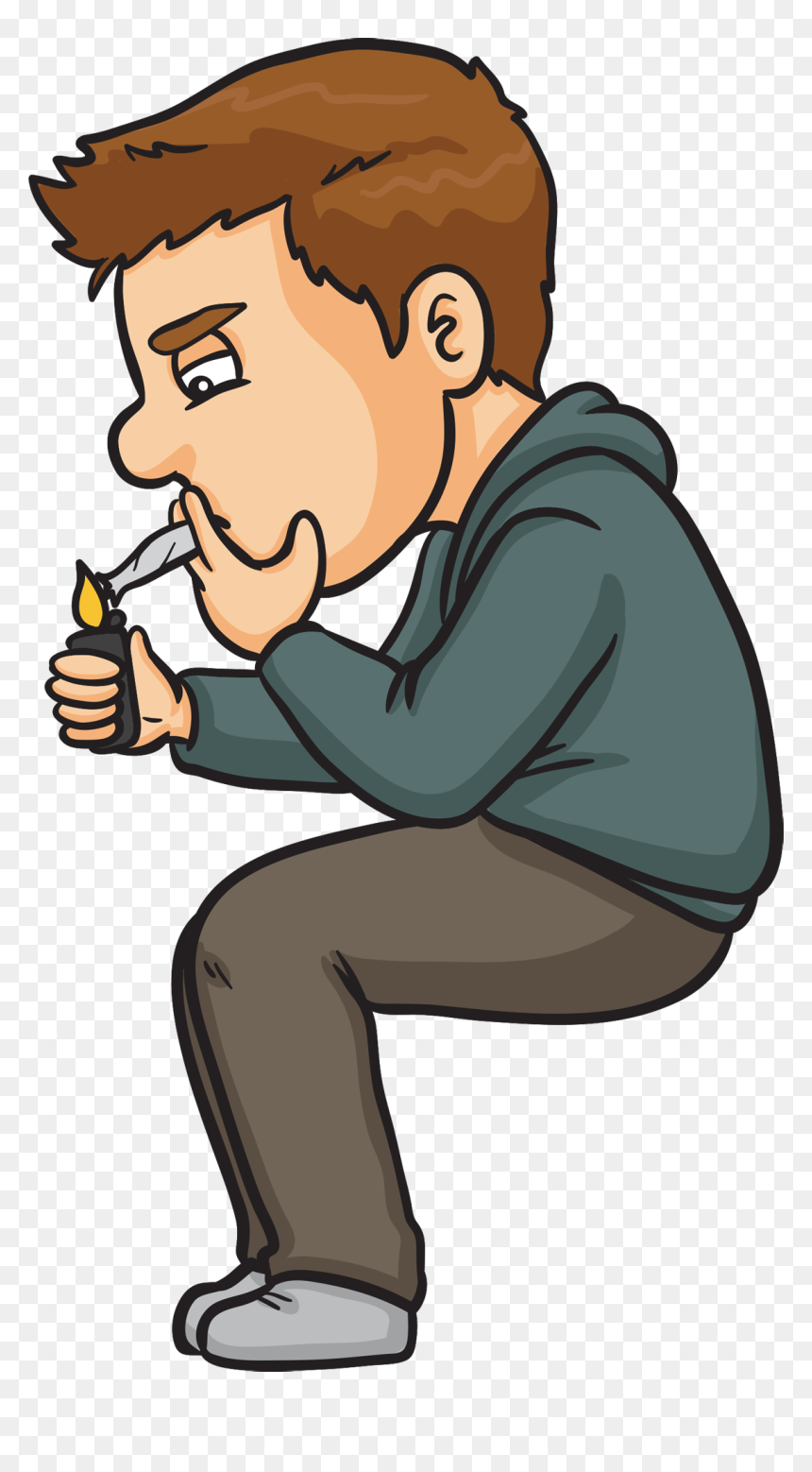 Weed Clipart Rolling - Smoking Marijuana Clipart, HD Png Download - joint png