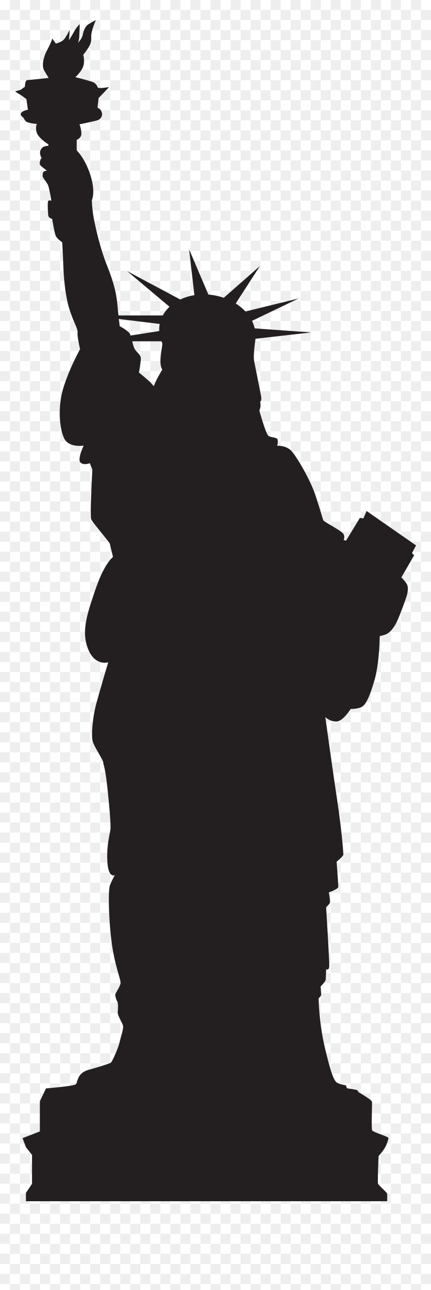 Statue Of Liberty Silhouette Transparent Png Clip Art - Statue Of Liberty National Monument, Png Download - statue of liberty png
