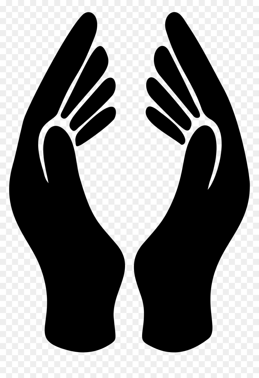 Black Hands Png - Two Hands Silhouette, Transparent Png - hands png