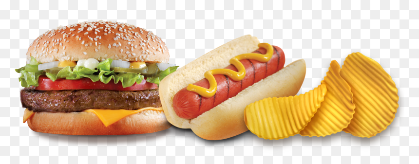 Hamburguesa Y Hot Dog Png , Png Download - Cheeseburger Sesame Seed Bun, Transparent Png - hot dog png