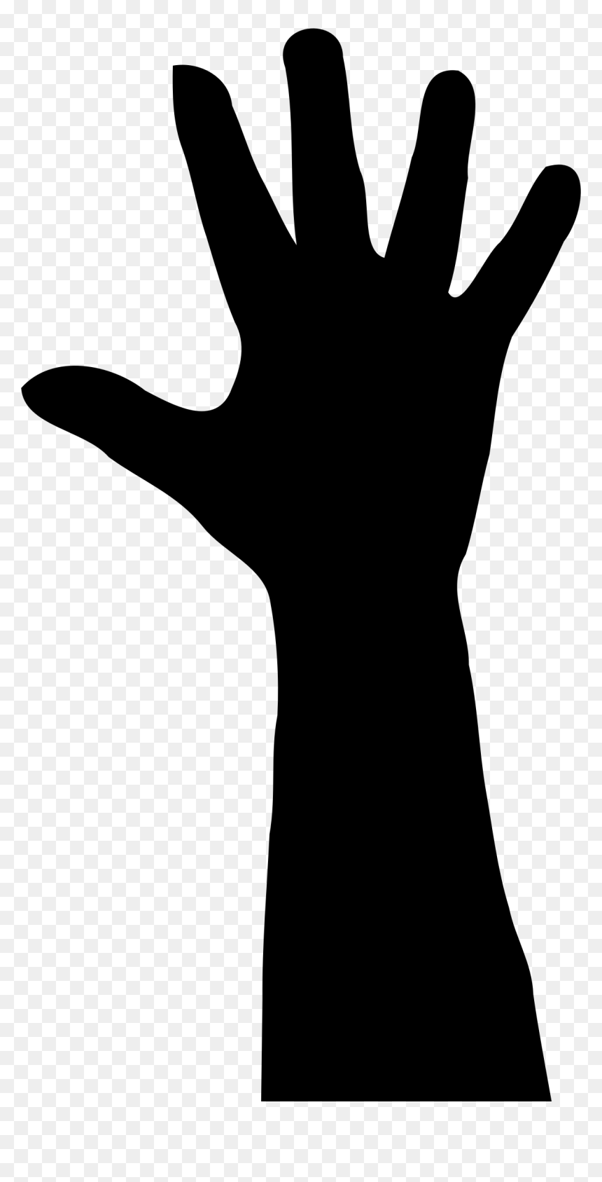 Silhouette Hand Clip Art - Raised Hand Clip Art, HD Png Download - arm png